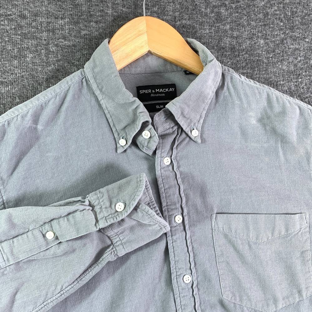 Spier & Mackay Shirt Men 16.5 Slim Corduroy Button Down Long Sleeve